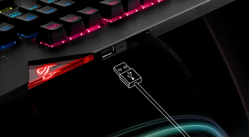 Asus ROG Strix Flare Cherry MX Blue Mekanik Gaming Klavye