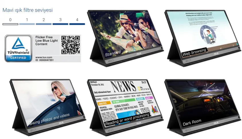 Asus ZenScreen  MB16AP 5ms 15.6” Full HD Taşınabilir Monitör