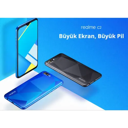 OPPO Realme C2 64GB Mavi Cep Telefonu - Distribütör Garantili