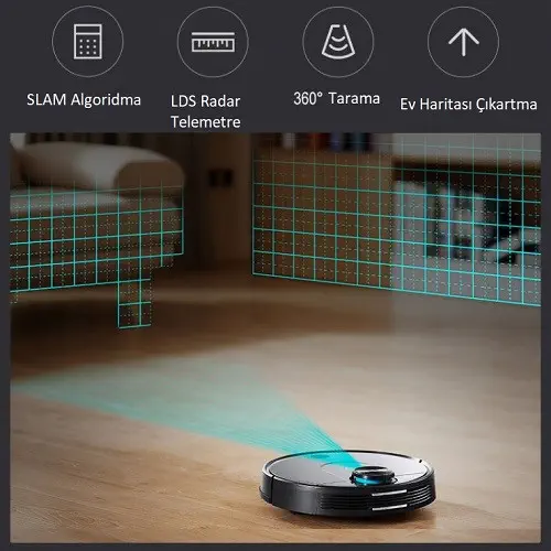 Xiaomi Viomi V2 Vacuum Cleaner Lazer Sensör Akıllı Robot Süpürge