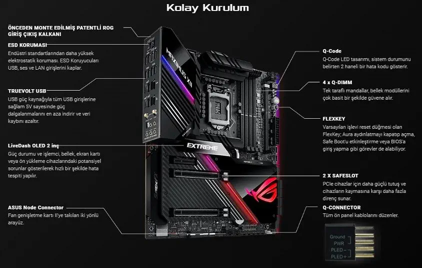 Asus ROG MAXIMUS XII EXTREME Intel Z490 Soket 1200 DDR4 4800(OC)MHz E-ATX Gaming (Oyuncu) Anakart