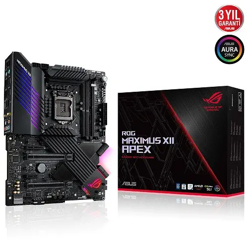 Asus ROG MAXIMUS XII APEX Intel Z490 Soket 1200 DDR4 4800(OC)MHz ATX Gaming (Oyuncu) Anakart