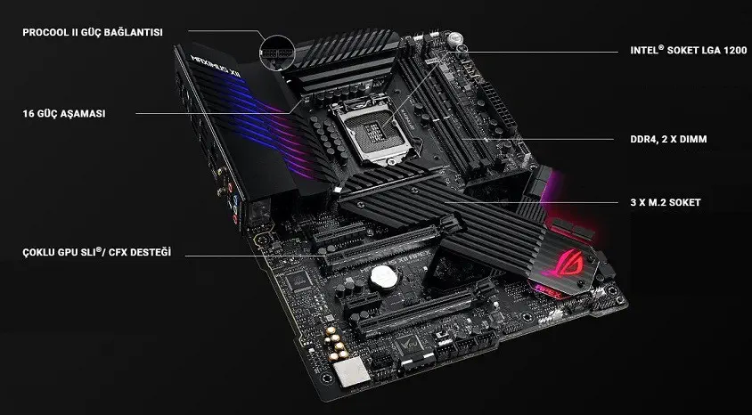 Asus ROG MAXIMUS XII APEX Intel Z490 Soket 1200 DDR4 4800(OC)MHz ATX Gaming (Oyuncu) Anakart