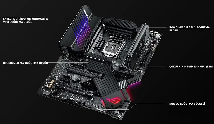 Asus ROG MAXIMUS XII APEX Intel Z490 Soket 1200 DDR4 4800(OC)MHz ATX Gaming (Oyuncu) Anakart