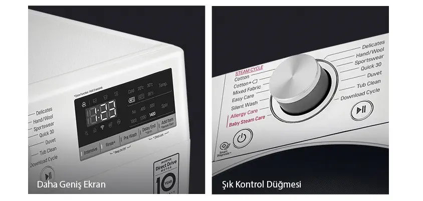 LG F4V5VYP2T A+++ 9 Kg 1400 Devir Çamaşır Makinesi  