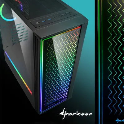 Sharkoon RGB-LIT-200 ATX Mid-Tower Gaming Kasa