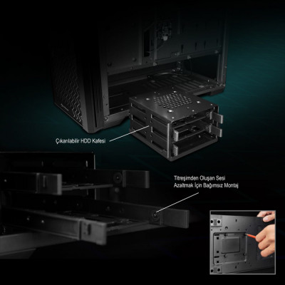 Sharkoon RGB-LIT-200 ATX Mid-Tower Gaming Kasa
