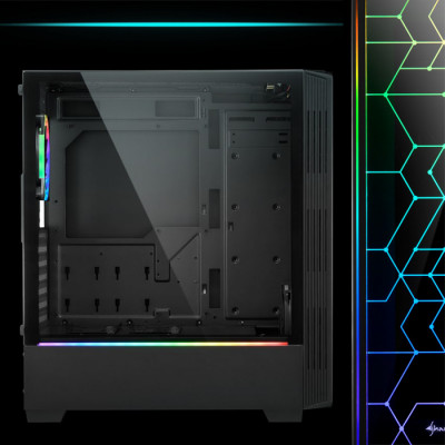 Sharkoon RGB-LIT-100 ATX Mid-Tower Gaming Kasa