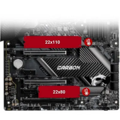 MSI MPG Z490 GAMING CARBON WIFI Intel Z490 Soket 1200 DDR4 4800(OC)MHz ATX Gaming (Oyuncu) Anakart