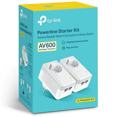 Tp-Link TL-PA4020PKIT AV600 2 Port 2`li Powerline Adaptör