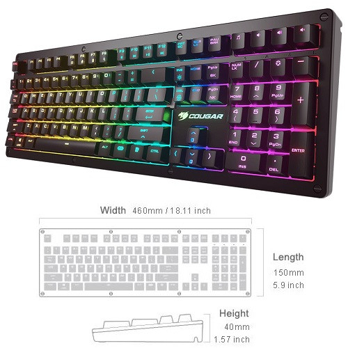 Cougar PURI RGB CGR-WM1SB-PURGB Q İngilizce Kablolu Mekanik Gaming (Oyuncu) Klavye
