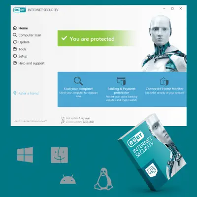 Eset Internet Security 3 Kullanıcı 1 Yıl