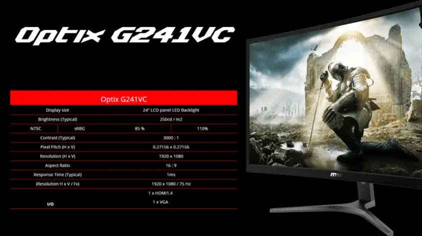 MSI Optix G241VC 23.6” Full HD Curved Gaming Monitör