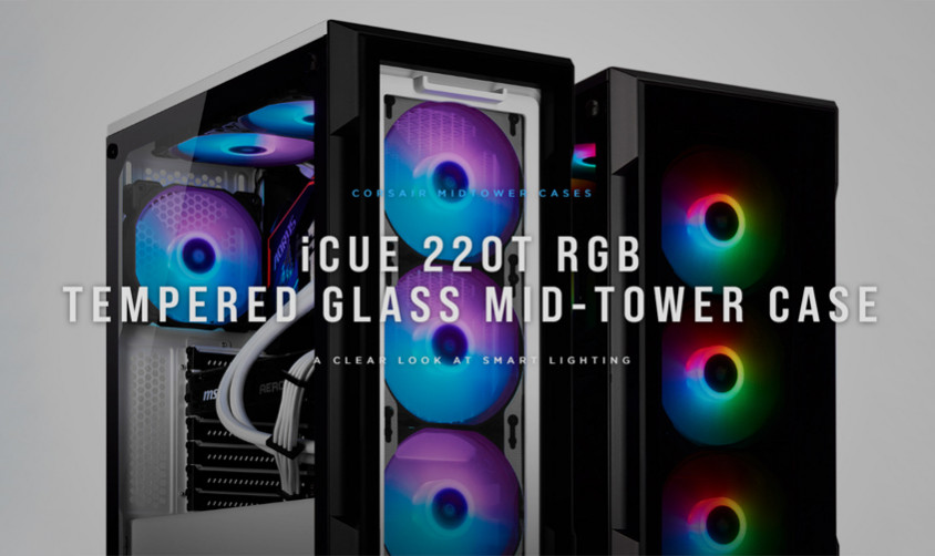 Corsair iCUE 220T RGB CC-9011190-WW ATX Mid-Tower Gaming Kasa