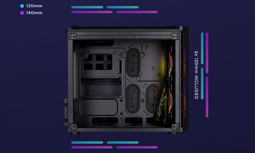 Corsair 280X Crystal Series RGB CC-9011135-WW Micro ATX Gaming Kasa