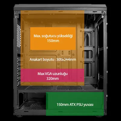 Vento VG06F+ 700W ATX Mid-Tower Gaming Kasa