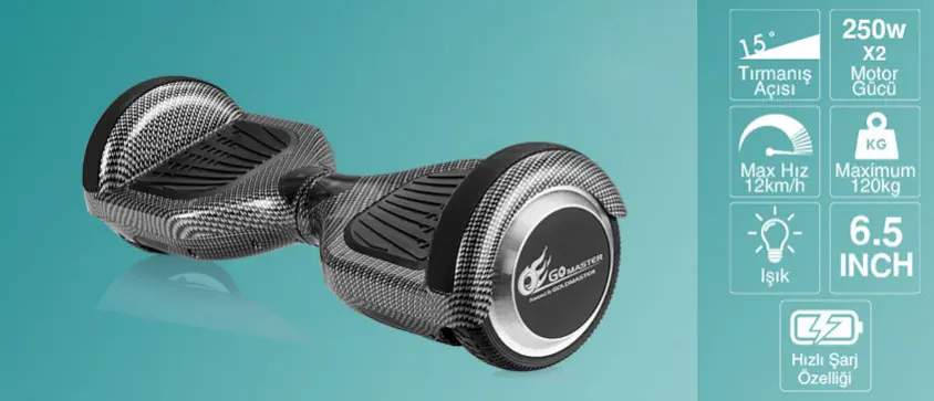 Gomaster SBS-653 Carbon Hoverboard Elektrikli Kaykay