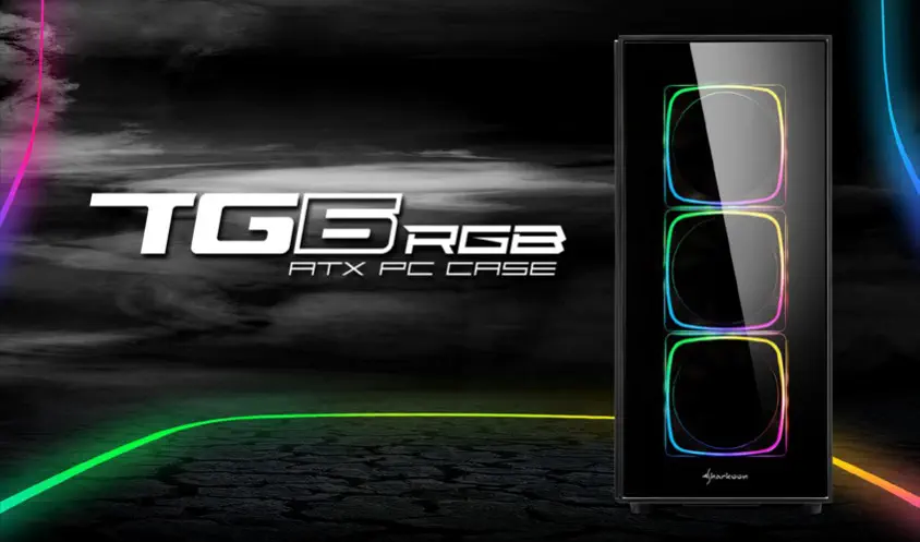 Sharkoon TG6-RGB ATX Mid-Tower Gaming Kasa