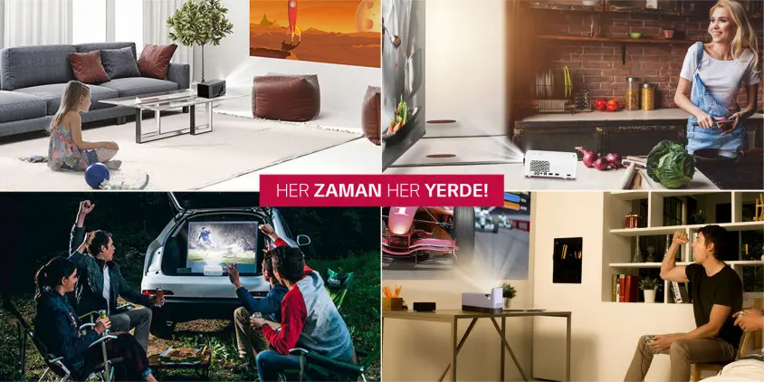 LG HF80LS 2000 ANSI Lümen 150.000:1 1920x1080 Full HD Taşınabilir Lazer Projeksiyon Cihazı