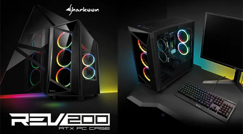 Sharkoon REV200 RGB ATX Mid-Tower Gaming Kasa