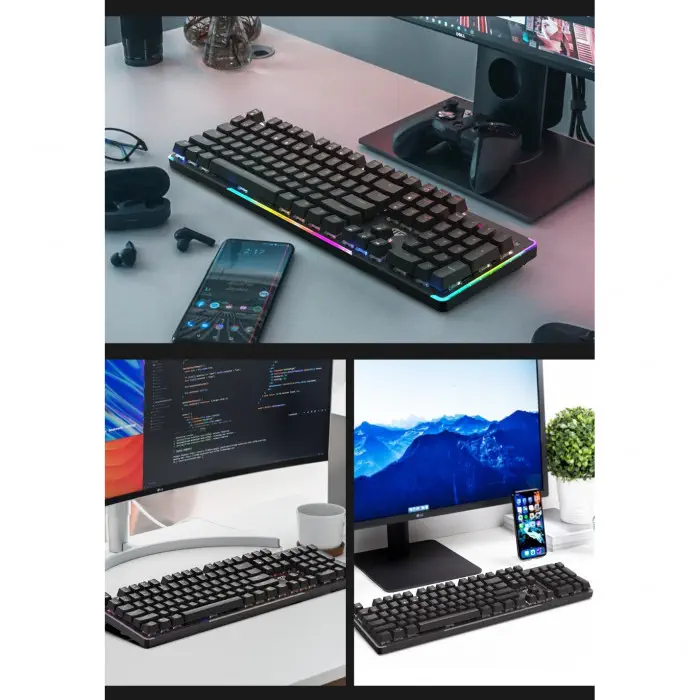 James Donkey 610R Rainbow Aydınlatmalı RGB Siyah/Turuncu Switch Gaming Mekanik Klavye