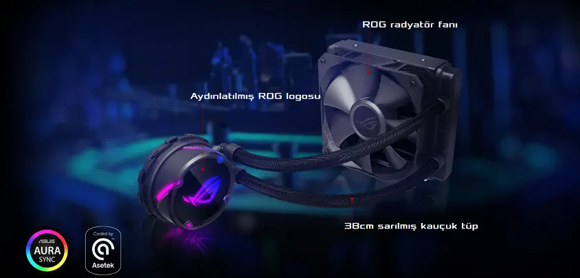 Asus  ROG Strix LC 120 Aura Sync  RGB 120mm Adreslenebilir CPU Sıvı Soğutma Sistemi