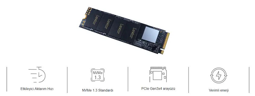 Lexar NM610 LNM610-250RB 250GB 2100/1200 MB/s NVMe PCIe M.2  SSD Disk
