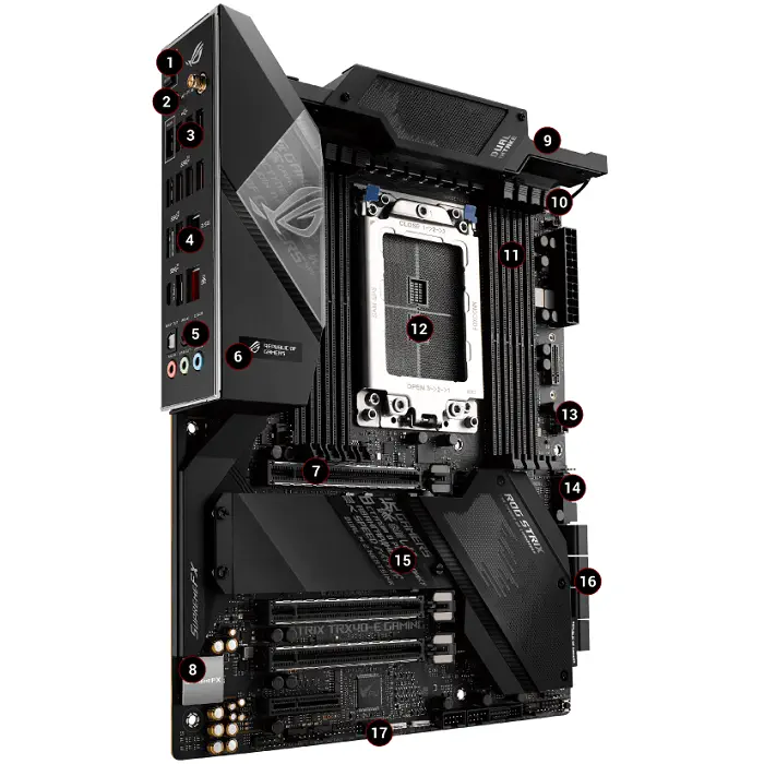 Asus ROG STRIX TRX40-XE GAMING AMD TRX40 Soket sTRX4 DDR4 4666(O.C)Mhz ATX Gaming (Oyuncu) Anakart 