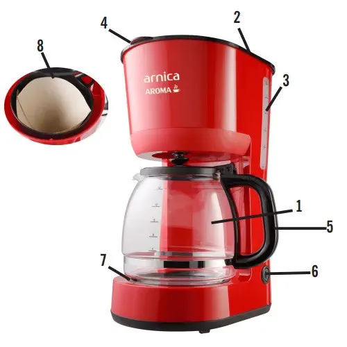 Arnica Ih-36160 Aroma Filtre Kahve Makinesi 900 Watt