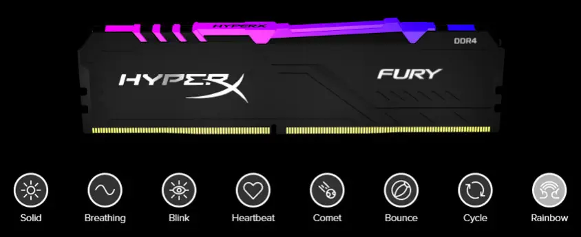HyperX Fury RGB HX432C16FB3A/16 16GB DDR4 3200MHz Gaming Ram