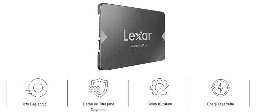 Lexar NS100 LNS100-128RB 128GB 520/440 MB/sn 2.5″ SSD Disk