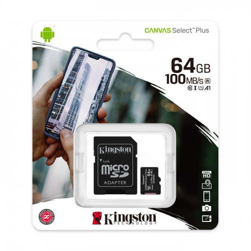 Kingston Canvas Plus 64GB SDCS2/64GB MicroSD Hafıza Kartı