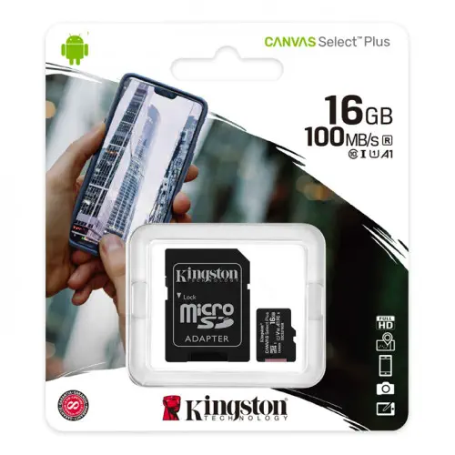 Kingston Canvas Plus 16GB SDCS2/16GB MicroSD Hafıza Kartı