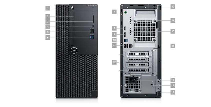 Dell Optiplex 3070MT N512O3070MT_UBU i5-9500 4GB 1TB Ubuntu Masaüstü Bilgisayar