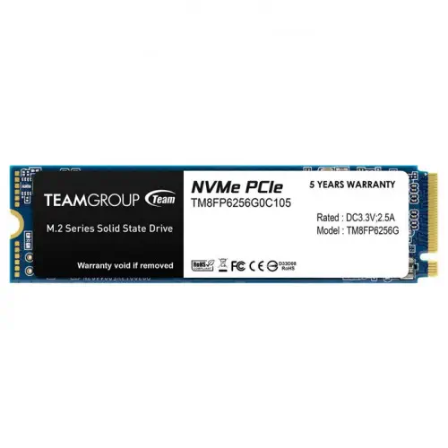 Team MP33 256GB 1600/1000MB/s NVMe PCIe M.2 SSD Disk