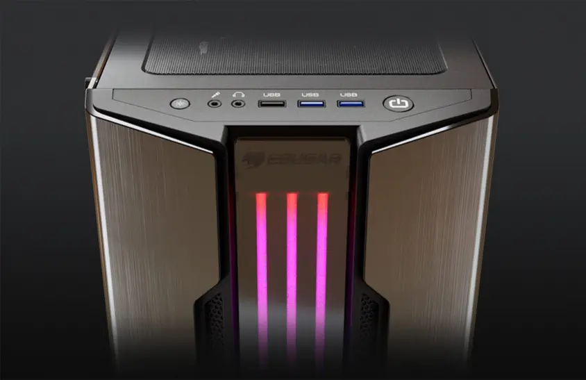 Cougar Gemini S IRON-G RGB CGR-5BMBG-BLK 600W E-ATX Mid-Tower Gaming Kasa