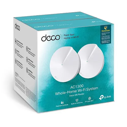 TP-Link Deco M5 AC1300 Tüm Evi Kapsayan Mesh Wi-Fi Sistemi (İkili)