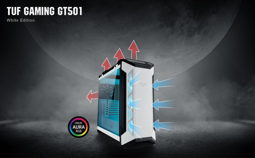 Asus TUF Gaming GT501 White Edition E-ATX Mid-Tower Gaming Kasa
