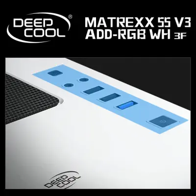 DEEPCOOL MATREXX 55 V3 ADD-RGB WH 3F E-ATX Mid-Tower Gaming Kasa