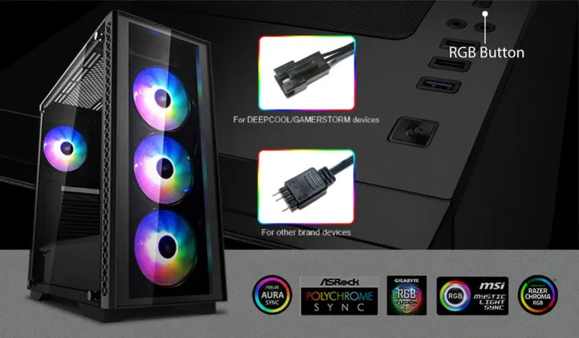 DEEPCOOL MATREXX 50 ADD-RGB 4F E-ATX Mid-Tower Gaming Kasa