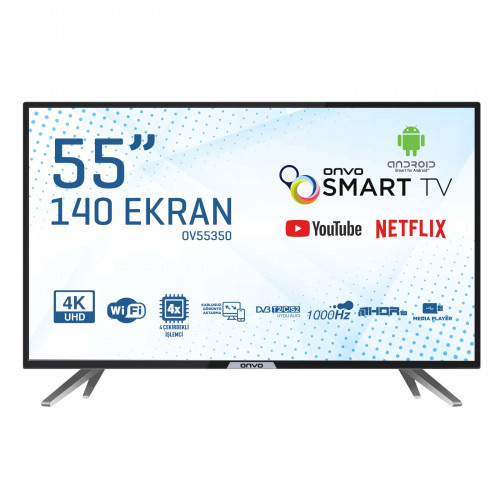 Onvo OV55350 55″ 140 Ekran Uydu Alıcılı 4K UHD Smart LED TV   
