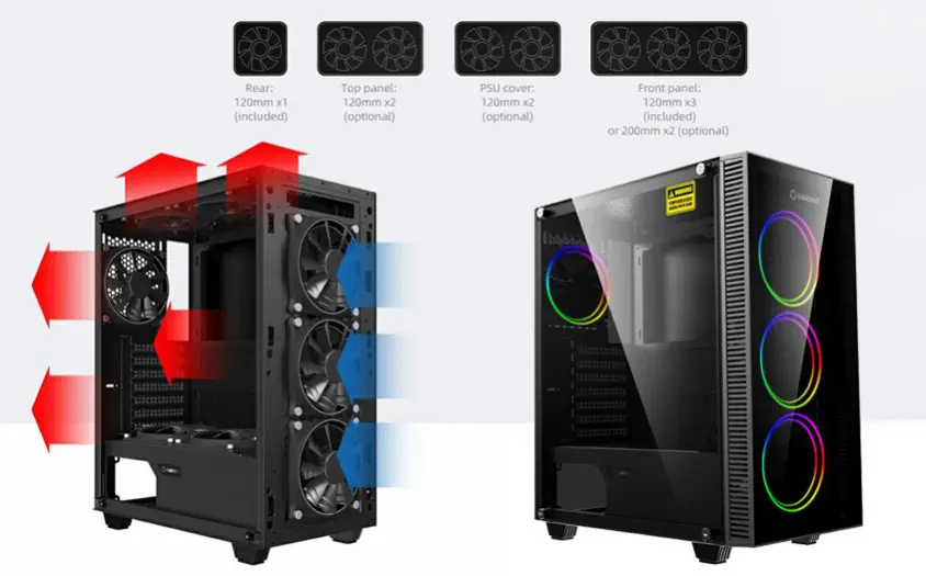 Frisby Gamemax Draco XD 650W 80+ Bronze ATX Mid-Tower Gaming Kasa