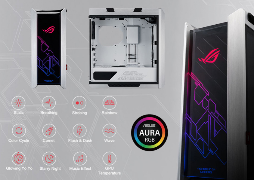 Asus ROG Strix Helios GX601 White Edition E-ATX Mid-Tower Gaming Kasa