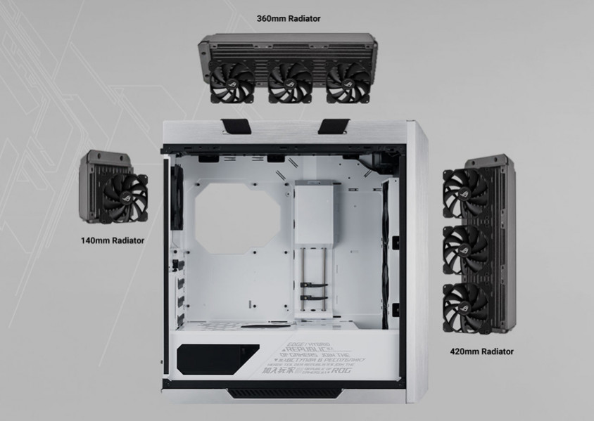 Asus ROG Strix Helios GX601 White Edition E-ATX Mid-Tower Gaming Kasa