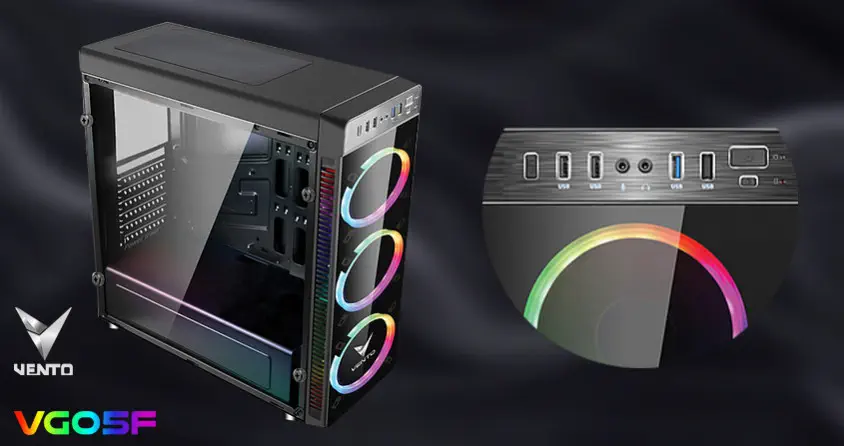 Vento VG05F+ 600W 80 Plus ATX Mid-Tower Gaming Kasa