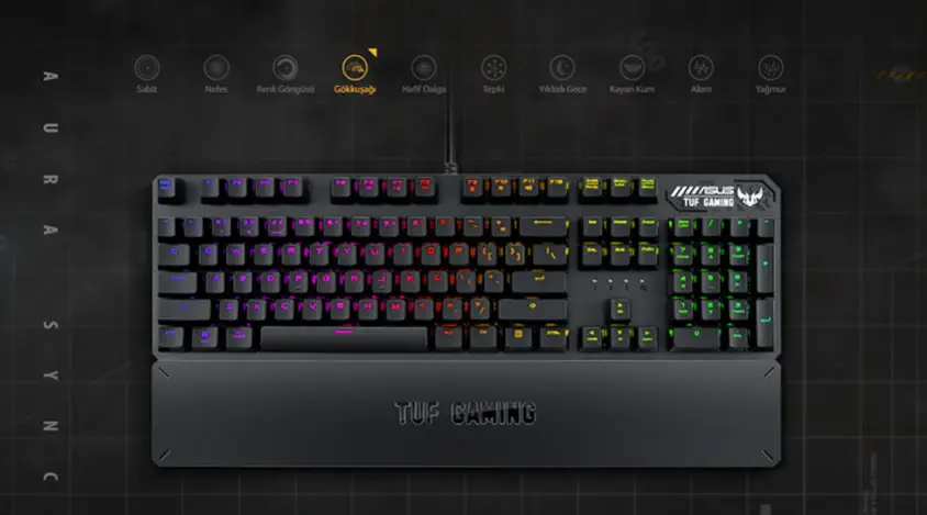 ASUS TUF Gaming K3 Red Switch Mekanik Kablolu Gaming Klavye