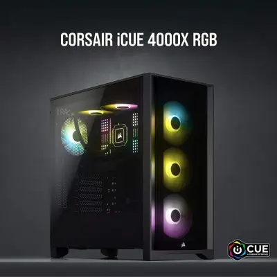Corsair iCUE 4000X RGB CC-9011204-WW E-ATX Mid-Tower Gaming Kasa