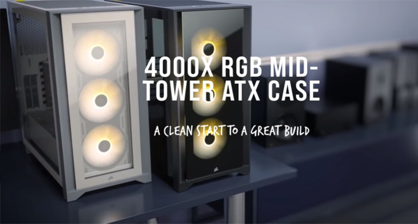 Corsair iCUE 4000X RGB Mid-Tower ATX PC Case (CC-9011204-WW)