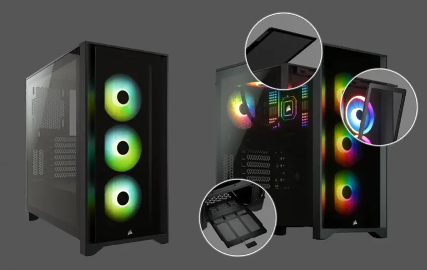 Corsair iCUE 4000X RGB CC-9011204-WW E-ATX Mid-Tower Gaming Kasa