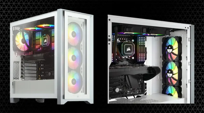 Corsair iCUE 4000X RGB CC-9011205-WW Beyaz E-ATX Mid-Tower Gaming Kasa